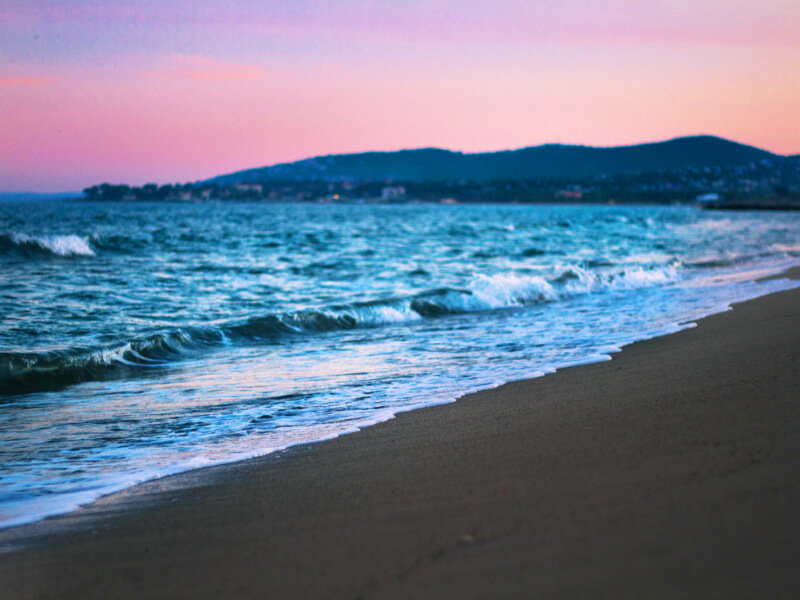 Les plages de Fréjus, coucher de soleil